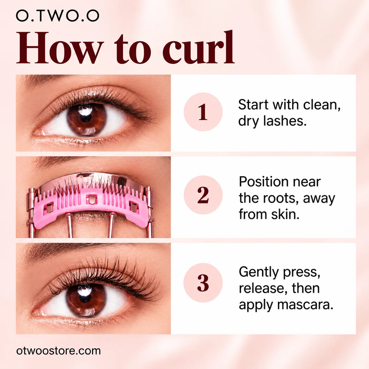 How to use O.TWO.O Comb Eyelash Curler safely in three simple steps