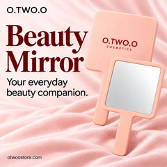 O.TWO.O Beauty Mirror with peach frame and square reflective surface