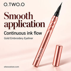 Fine-tip eyeliner pen designed for smooth continuous black lines