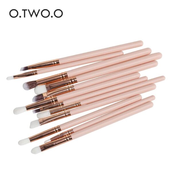 O.TWO.O 12 PCs  Eye Makeup Brushers  Set (Pink)
