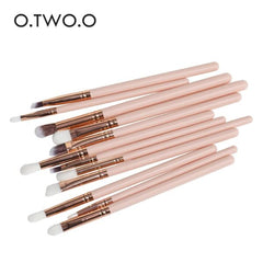 O.TWO.O 12 PCs  Eye Makeup Brushers  Set (Pink)