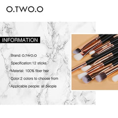 12 PCs Eye Makeup Brushers  Set (black)